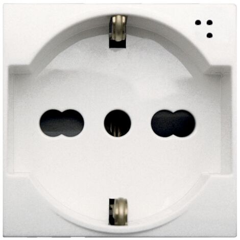 Presa Schuko bipasso 2P+T 10/16A illuminabile Bianco S44 Ave Whitek 446090/15TS