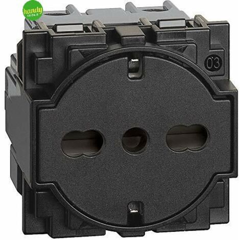 Presa schuko bipasso Bticino living now 2p+t 10 / 16 a 230 v nero