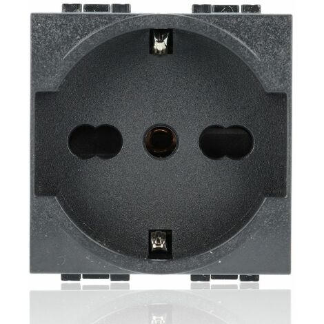 Presa Schuko Bticino Livinglight 2P+T 16A 250V Antracite L4140/16