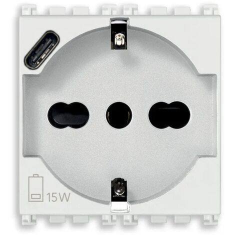 Presa Schuko con USB Vimar Arkè bianco 19210.USB.B