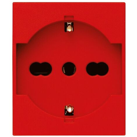 Presa schuko rossa 2P+T 16A universale Linea vimar 30210.R
