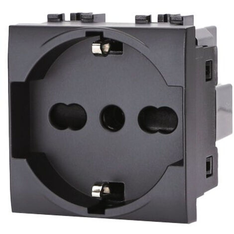 PRESA SCHUKO + SICUREZZA ABL - NERO VOLT 250 A 10/16 2P+T- 8 pezzi