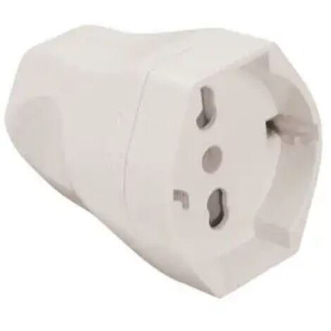 PRESA SCHUKO VOLANTE 16A COLORE BIANCO ADATTATORE PER CAVO PROLUNGHE ELETTRICHE
