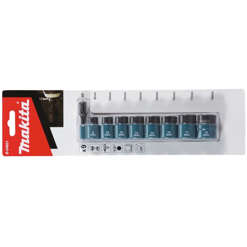 Presa Set 9 pcs. 3/8