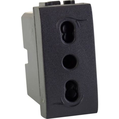 PRESA SICUREZZA BIPASSO LIVING PLUS 2P+T 10/16A GRIGIO MAURER