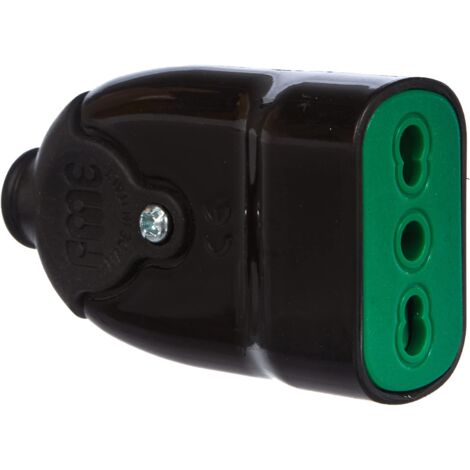 Presa smontabile P17/11 bipasso italiana 2P+T 16A mod. Bicò corpo nero Fanton 81001