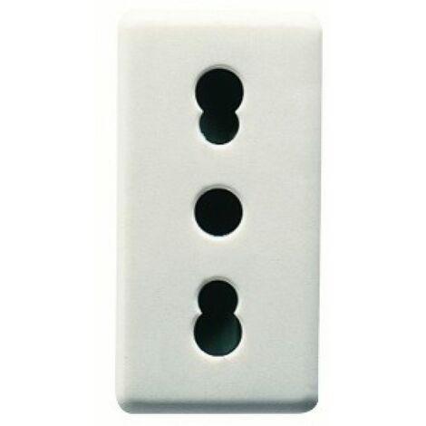 Presa Standard Italiana 250V 2P+T 16A Bivalente 1 Modulo, System White