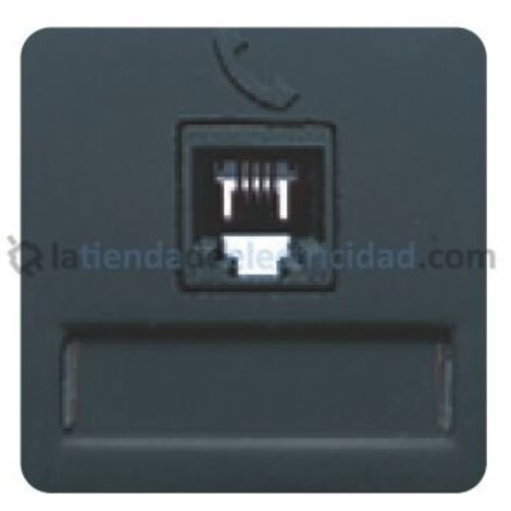 Presa telefonica larga RJ11 CAOBA BJC 17082-M