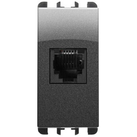 Presa telefonica rj11 6/4 1 modulo, acciaio scuro urmet 10411ac