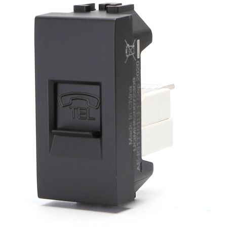 Presa Telefonica RJ11 nera compatibile anche con BTicino Livinglight