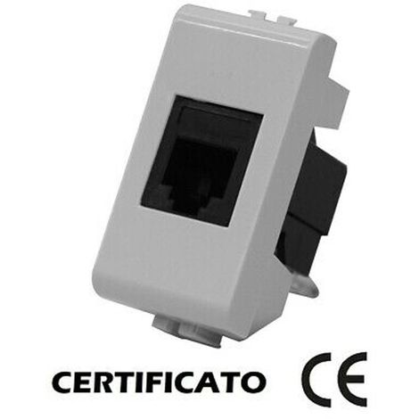 Presa telefonica RJ11 plug 6/4 ELETTROCANALI serie EASY compatibile Bticino  Matix 