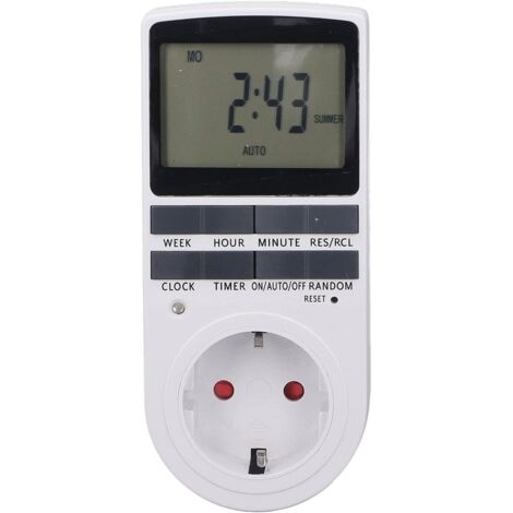 Presa timer, presa timer digitale, interruttore timer digitale plug-in con presa a tre poli, presa timer digitale intelligente ad alta potenza a risparmio energetico e ritardante di fiamma