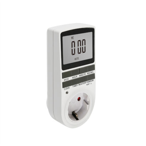 Presa timer, timer digitale settimanale 24 ore, presa timer LCD con 16 programmi timer, conto alla rovescia timer settimanale con protezione antifurto per uso interno