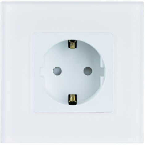 Presa Tipo F Schuko con Cornice PC Modern Bianco