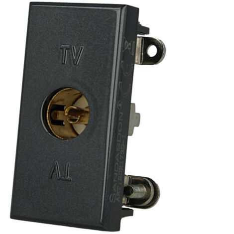 Presa TV Antenna Femmina Passante Nero Compatibile Bticino Axolute SD2173D-1