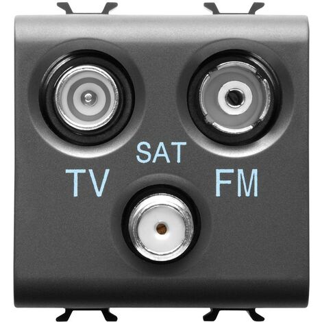 Presa TV FM SAT Gewiss Chorus 2 Moduli nero GW12382