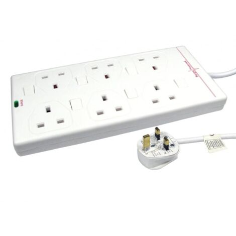 Presa uk a 6 vie 2m bianco