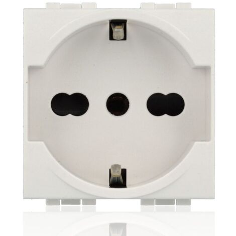 Presa UNEL e bipasso 10/16A Bianco Living Light BTICINO N4140/16