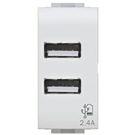 Presa Usb 2.4A Per Bticino Livinglight Bianca ( 4 BOX cod. 4B.N.USB.24 )