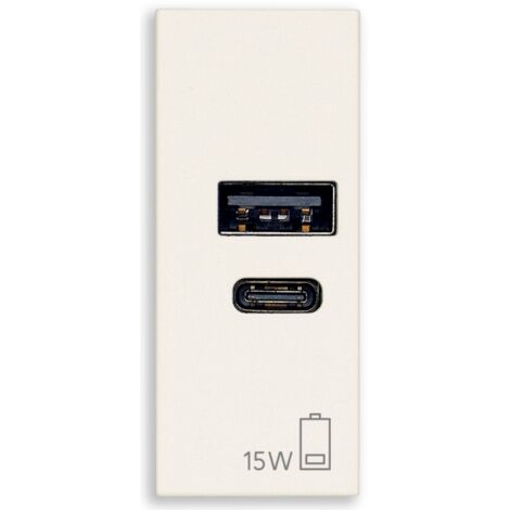 Presa usb a+c vimar linea 1 modulo 15w bianco - 30292.ac15b