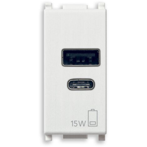 Presa usb-a+c vimar plana 1 modulo 15w bianco - 14292.ac.15