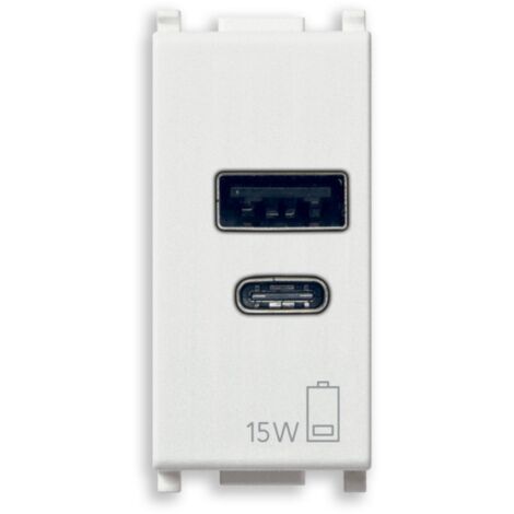 Presa usb-a+c vimar plana 1 modulo 15w bianco - 14292.ac.15