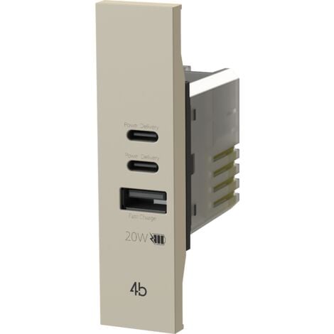 4 box presa usb cca pd 20w compatibile per serie living now 4busb20wcca.k
