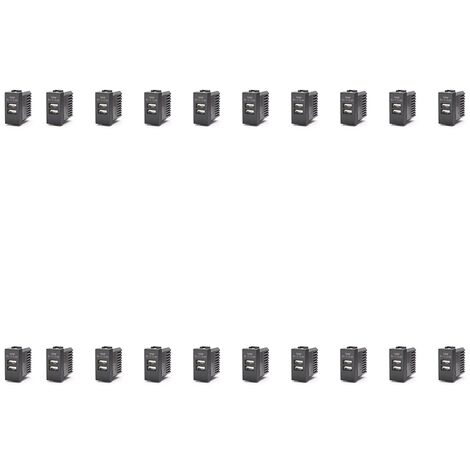 Modulo doppia presa USB 2.0 tipo A e USB 3.1 tipo C, 5Vdc 3,1A, serie  Space, bianco, compatibile BTicino Living - Ettroit LB3002