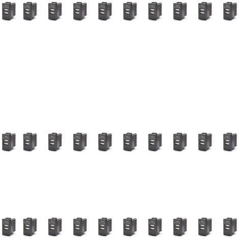 Modulo doppia presa USB 2.0 tipo A e USB 3.1 tipo C, 5Vdc 3,1A, serie  Space, bianco, compatibile BTicino Living - Ettroit LB3002