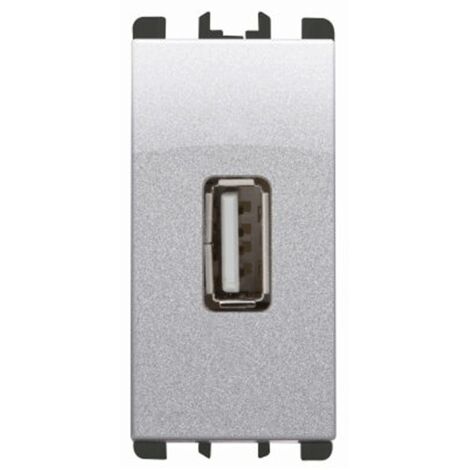 Presa Usb Urmet Simon Nea 5V 2,1A colore alluminio 10330AL