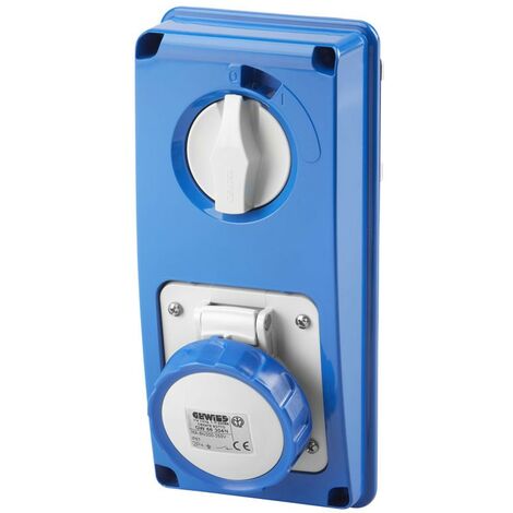 Presa vertical fixe ip67 sans fond 2p+e 16a 230v 230v gw66304n