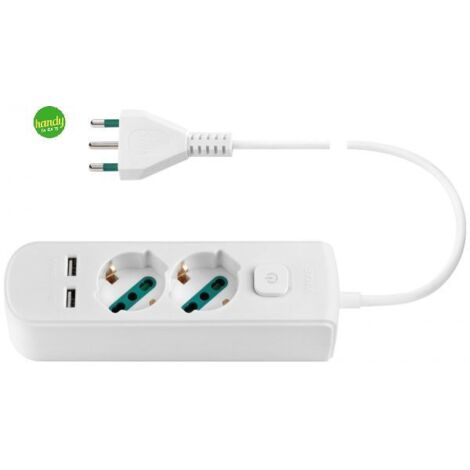 Presa Vimar  a 2 uscite universale +2USB+S17+interruttore bianco