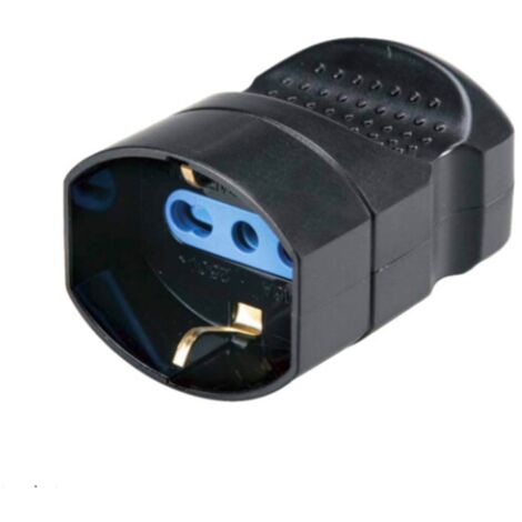 Presa volante Elettrocanali schuko bipasso nera 10 / 16 a