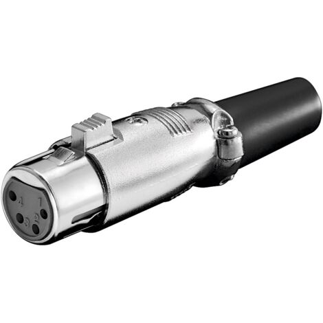 Presa XLR per microfono, 4 Pin, Custodia in metallo argentato con contatti placcati oro. Come contattare 4 Pin