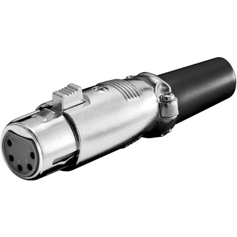 Presa XLR per microfono, 5 Pin, Custodia in metallo argentato con contatti placcati oro. Come contattare 5 Pin
