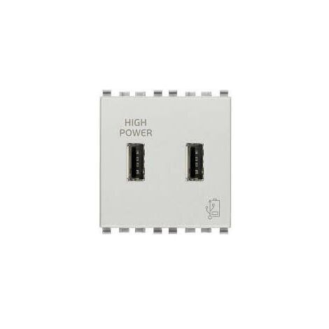 Prese di Alimentazione Usb 5V 2,1A 2 uscite fontali Serie Civili Vimar Eikon Next 20295.N