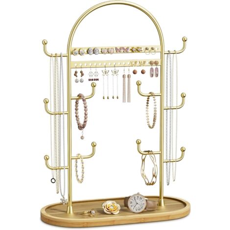 Présentoir à Bijoux Doré Rangement Bijoux Porte Porte Boucle D'oreille Porte Bracelet Collier Arbre