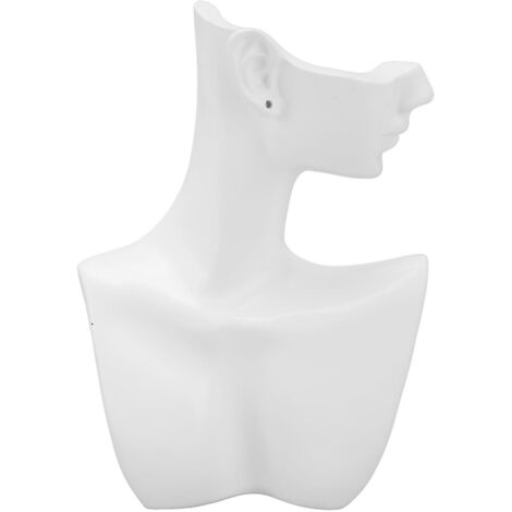 Présentoir à boucles d'oreilles mannequin blanc en résine, buste stable, porte-boucles d'oreilles et organisateur de colliers.