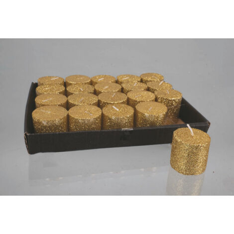 Présentoir à bougies cylindrique 4x4cm, décoration de noël à paillettes dorées