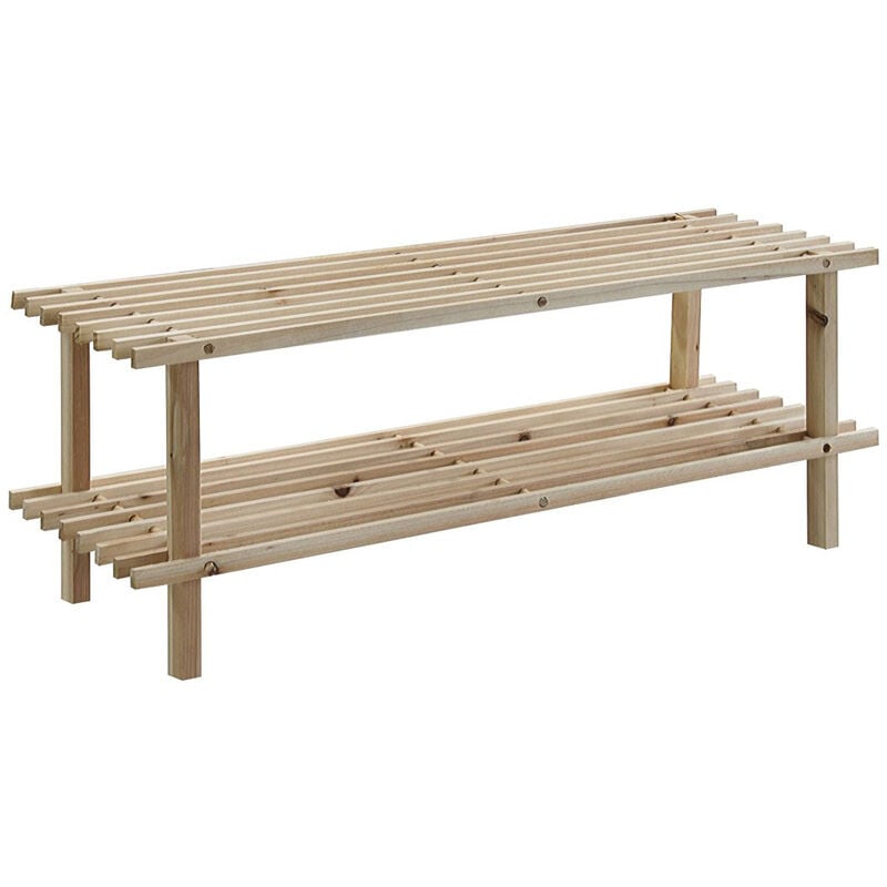 Zeller - Présentoir à chaussures en bois, 2 niveaux