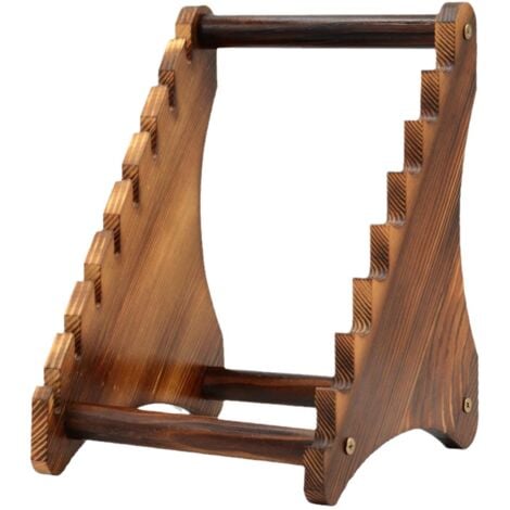 GABRIELLE Présentoir a Couteaux en Bois a 7 Niveaux,Fixe Présentoir Collection Couteaux Pouvant Contenir Jusqu'à 7 Couteaux pour la Maison, Restaurant,Cuisine,Comptoir,Table