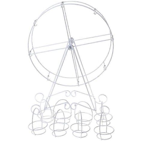 Présentoir à cupcakes et desserts en métal rotatif en forme de grande roue, 8 tasses
