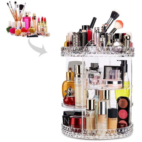 Présentoir à Maquillage Rotatif 360°, Organisateur De Cosmétiques, Parfums Et Maquillage
