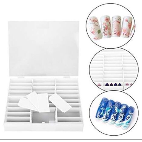 Présentoir à ongles 32 x 25 x 4 cm, boîte de rangement pour nail art, vitrine vide pour salon de manucure, décoration pour nail art