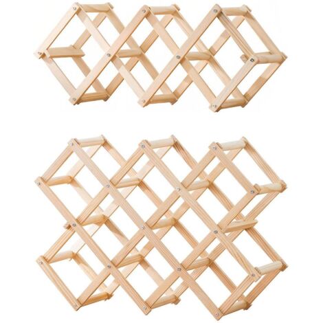 Présentoir à vin en bois pour 5 ou 10 bouteilles, idéal pour la décoration intérieure. Robuste et durable. Dimensions : 45 x 16,5 cm.
