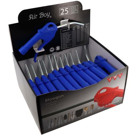 PRESENTOIR DE 25 SOUFFLETTES BLEUES BUSE Ø8MM  CEDREY
