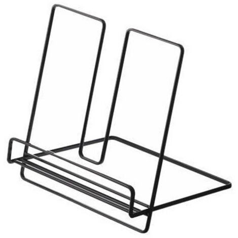 Présentoir de table pliable en métal, support pour tablette revue livre de recettes, rangement bureau couleur noir
