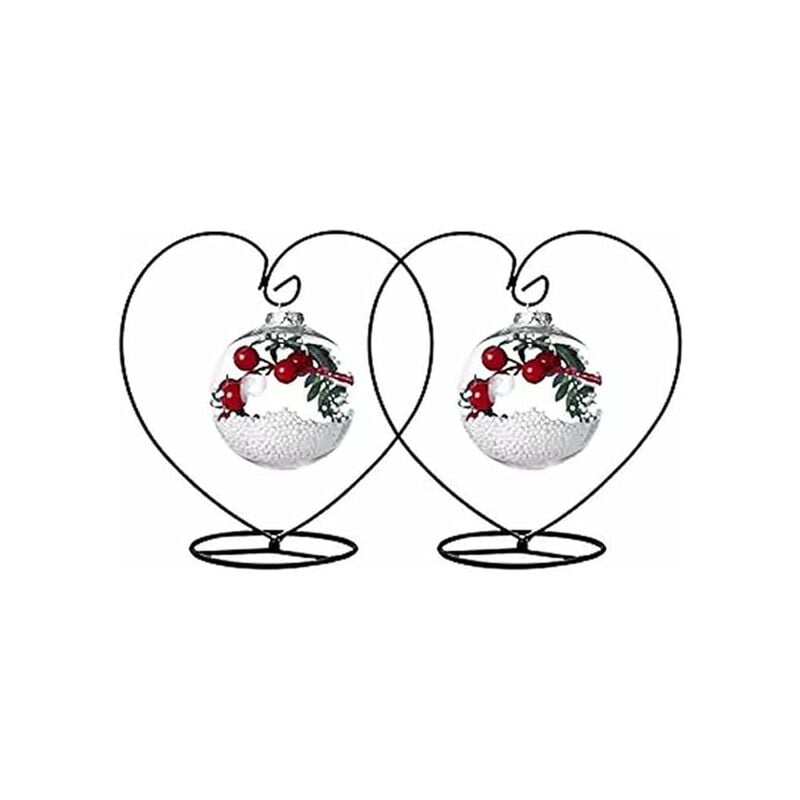 Sunxury - Présentoir d'ornements en forme de cœur, 2 paquets, support de crochet en fer pour suspendre un Terrarium en verre (coeur)