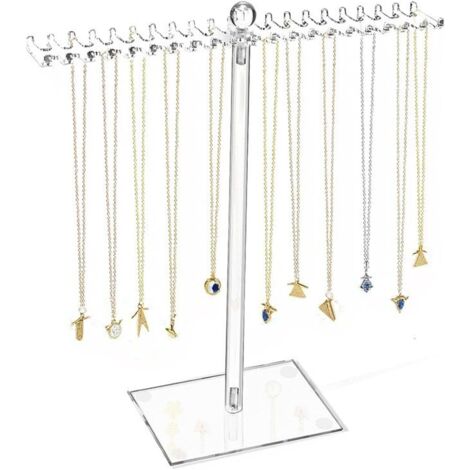 Présentoir en acrylique pour colliers,Présentoir de bijoux en T transparent,Organisateur de bijoux suspendus,Porte-bijoux pour Colliers,Bracelets,Boucles D'oreilles,Bagues,Montres