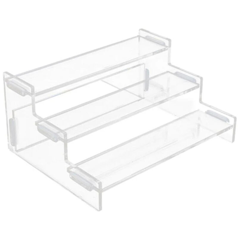 Présentoir en acrylique transparent et compact, étagère de rangement pour coiffeuse, présentoir à parfums, présentoir à gâteaux et autres aliments.